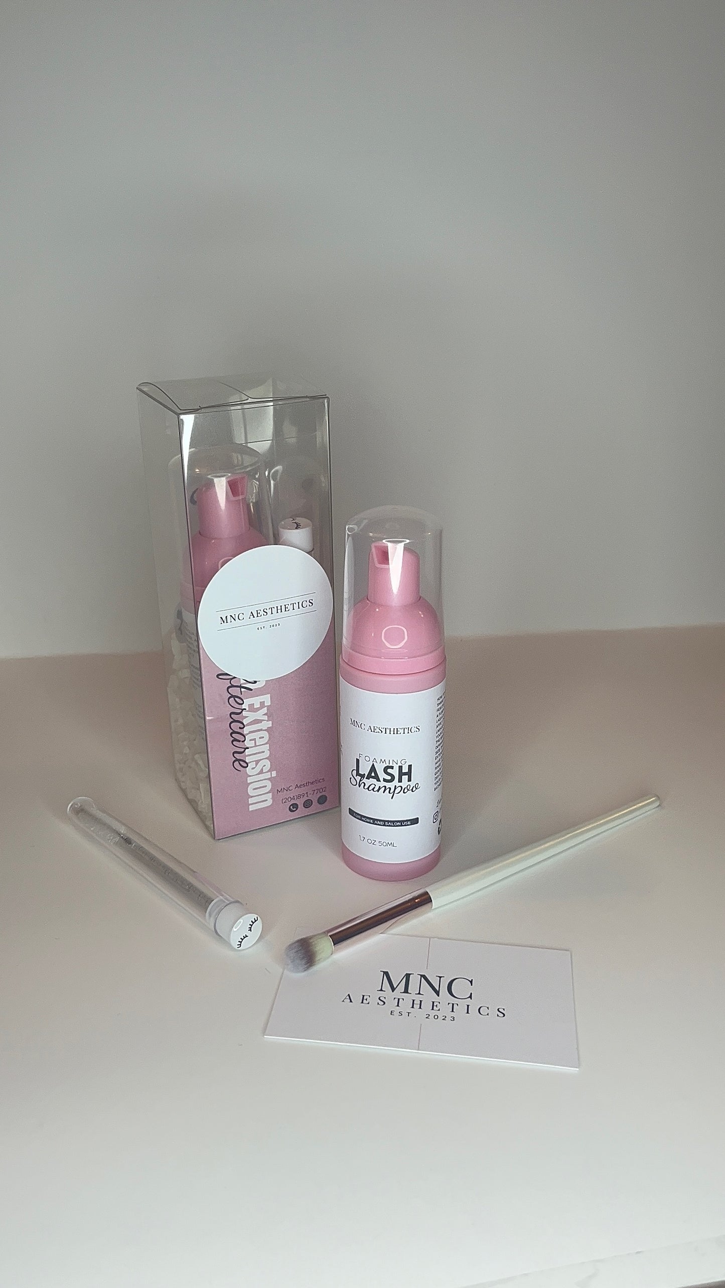 Lash Shampoo Kit ✨ (Cleanser + Brush + Foam Pump Bottle)