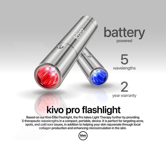 Kivo Pro Red & Blue Light Therapy Flashlight
